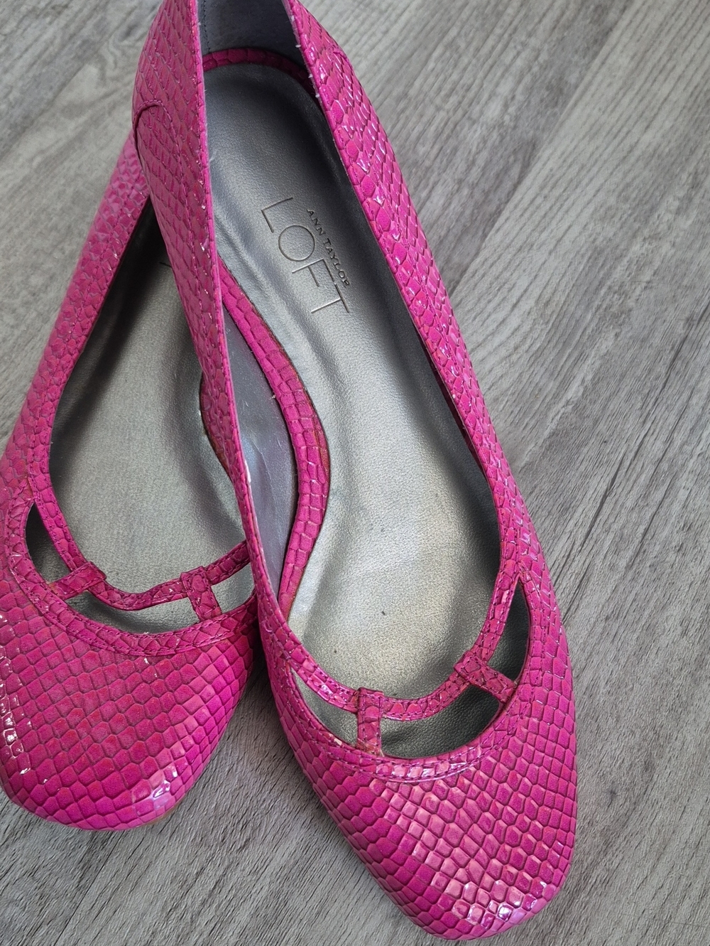 LOFT Pink Textured Ballet Flats